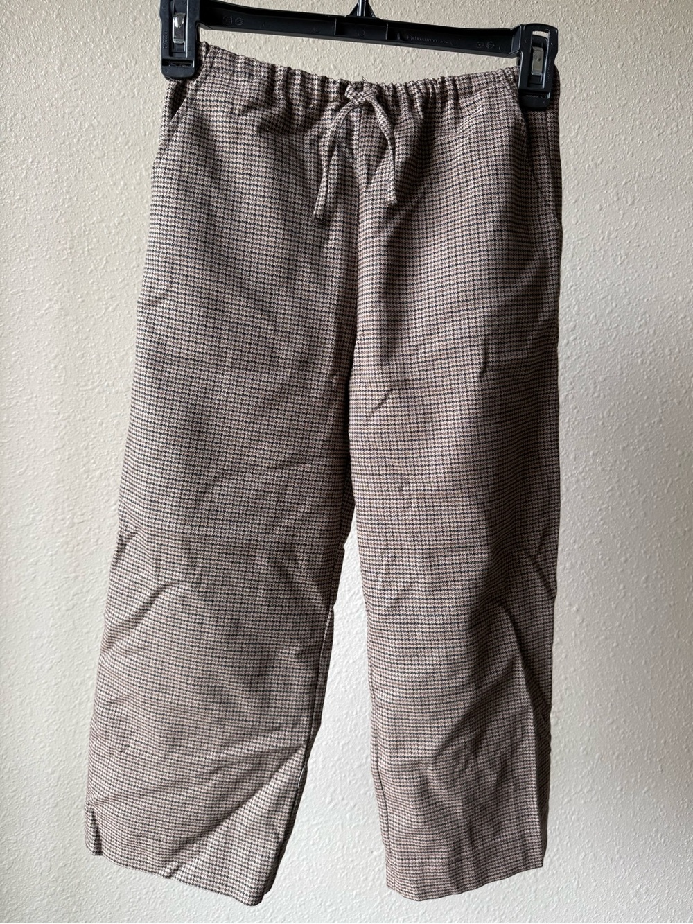 Zara Men's Brown Houndstooth Drawstring Joggers